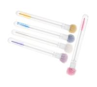 VILLFUL 5 piezas Cepillos para Pestañas y Cejas Portátiles con Tubo Transparente Ligeros y Resistentes de Brochas para Maquillaje y Natural para Bolsos y Viajes