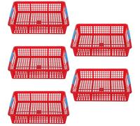 VILLFUL 5 Piezas cesta de almacenamiento multifunción pequeñas cestas para guardar juguetes plástico de plástico pan para mesa PP Red