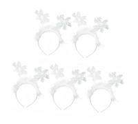 VILLFUL 5 piezas Diademas Navideñas con Copos de Blancas Accesorios Cómodos para Fiestas Festivas Decoraciones de Navidad Versátiles para Edades
