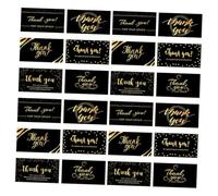VILLFUL 50 Piezas Tarjetas de Agradecimiento para Pequeñas Tarjetas de Negros con Doradas para Eventos y para Expresar Agradecimiento Negocios y Ocasiones Especiales