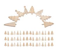 VILLFUL 50 recortes de madera para árbol de Navidad: miniaturas de madera en blanco, adornos para pintar y decorar el árbol de Navidad, suministros para manualidades.