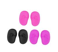 VILLFUL 6 pares Orejeras de Silicona Reutilizables Protectoras para Tintes y Permanentes Cómodas y Resistentes para Peluquería y Uso Doméstico Colores Negro Rosa y Púrpura