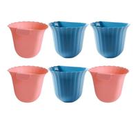 VILLFUL 6 Piezas Bote de Basura Colgante de Pared Forma de Flor | Plástico, Diseño Simple y Apertura Amplia, Práctico para Armario, Baño y Otros Espacios