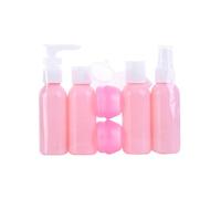 VILLFUL 6 piezas Botellas Portátiles para Viaje Spray Vacías Recargables para Perfume Loción y Crema Diseño Compacto y Sellado Antipérdidas Color Rosa