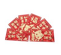VILLFUL 6 Piezas Sobres Rojos para Año Chino Paquete de Sobres Hongbao Cubo de Agua Bolsillos Dinero para Festival Boda Graduación y Cumpleaños