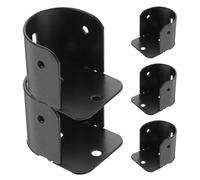 VILLFUL 6 Soportes para Barra de Armario en Forma de U Metal Resistente Negro Brida para Soporte de Barra de Cortina y Armario Montaje Seguro de 1,1 a 1,2 Pulgadas Uso en Baño