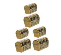 VILLFUL 6piezas Cofres Del Tesoro Vintage De Piratas Accesorios Para Fiestas Mini Cofre Metalico