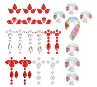 VILLFUL 7 Hojas de Pegatinas Faciales Bindi para Mujeres Joyas Adhesivas para Maquillaje Gemas de Vidrio Colores Variados para Festivales y Fiestas Temáticas