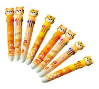 VILLFUL 8 Piezas Bolígrafos de Gel Multicolores de Bolígrafos Portátiles para Estudiantes Lápices de Escritura con Diseño para Manualidades y