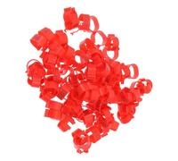 VILLFUL Anillos para Patas de Aves de Corral Clip, Plástico Rojo Resistente sin Rebabas 100 Ideales para Cría y Diferenciación de Tipos