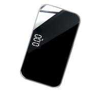 VILLFUL Báscula Electrónica Recargable de 25x14 Cm Superficie de Espejo, Mini Báscula Portátil para Viajes y Hogar, Herramienta Precisa de Pesaje Corporal para Salud y Bienestar