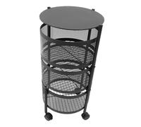 VILLFUL Bastidor Giratorio De Almacenamiento Hogar Soporte De Suelo Móvil Estante De Almacenamiento para Verduras Cocina