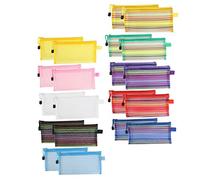 VILLFUL Bolsa de Lápices Portátil Resistente al Desgaste de Nylon, Gran Capacidad Multiusos para Niños y Estudiantes, Paquete de 20 Unidades Adecuado para Escuela y Hogar Color Aleatorio