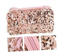 VILLFUL Bolsa de Maquillaje Lentejuelas Rosa, Gran Capacidad y Ligera, de Tela Oxford y Terciopelo, Adecuado para Viaje y Almacenamiento de Productos de Cuidado Personal
