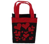 VILLFUL Bolsa de Obsequio de Lona con Forma de Corazón para San Valentín Bolsa Reutilizable Grande con Asa Resistente Adecuado para Bodas Fiestas y Regalos Románticos