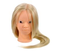 VILLFUL Cabeza de Maniquí para Peluquería y Cosmetología Tamaño Mediano Color Beige Claro 613 para Practicar Peinados Trenzas y Cortes con Soporte Incluido Adecuado para