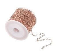 VILLFUL Cadena De Cobre Diy y Cadena Para Hacer Joyas Para Bricolaje, 10 Metros, Color Rosa Oro, Superficie Pulida, Apta Para Pulseras y Colgantes, Manualidades y Regalos Personalizados