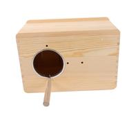 VILLFUL Caja de Cría para Periquitos y Ninfas de Madera Maciza con Diseño Colgante Instalación Fácil Seguro y Espacioso Nido para Aves Pequeñas