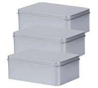 VILLFUL Caja de Hojalata Redonda con Tapa para Almacenar Té y Galletas, Pack de 3 Unidades, Diseño Simple y Bien Sellado Adecuado para Bodas