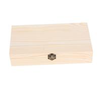 VILLFUL Caja de Madera Rectangular con Tapa Abatible Caja de Almacenamiento Versátil para Cartas de Recetas Joyas y Recuerdos Organizador Natural para Sala de Estar
