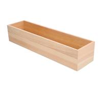 VILLFUL Caja Organizadora de Madera sin Tapa 40x10x8 Cm, Contenedor Abierto para Almacenamiento Multiusos, Organizador de Manualidades y Hogar, Pequeña Caja de Presentación Natural