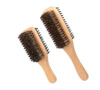VILLFUL Cepillo de Cerdas de Jabalí Doble Cara para Hombre 2 Piezas Grande y Pequeño Cepillo para Cabello Fino y Barba Multifuncional para Peinar y Limpiar Uso Diario