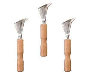 VILLFUL Cepillo Limpiador de Peines 3 Piezas Removedor de Pelos para Cepillos de Cabello Herramienta Portátil de Madera Amarilla Adecuado para Limpieza y Cuidado del Cabello en Casa y