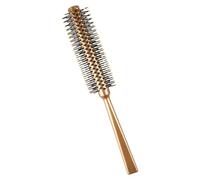 VILLFUL Cepillo Redondo para Secar el Pelo Compacto Cerdas de Nylon y Cabeza de Bolitas Cepillo Pequeño para Cabello Portátil en Color Marrón Oscuro Adecuado para Peinar y Moldear
