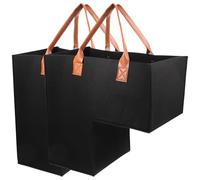 VILLFUL Cesta de Almacenamiento en Forma de L para Escaleras 2 Piezas Fieltro Negro Gran Capacidad Porta Ropa Sucia y Juguetes Organizador Multiusos para Hogar y Oficina