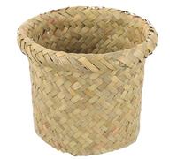 VILLFUL Cesto de Basura Tejido Vintage de Algas Marinas Pequeño Bote de Basura Original 15X12 CM para Habitación y Oficina Accesorio Decorativo Hogar