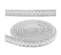 VILLFUL Cinta Autoadhesiva Tiras de Gemas de Imitación y Perlas Blancas de 3 MM 2 Rollos de 1 CM de Ancho para Manualidades Decoración de Vestidos de Novia Zapatos y Bolsos