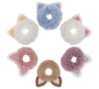 VILLFUL Coleteros de Felpa Orejas de Gato 6 Piezas Colores Surtidos para Niña, Bandas Elásticas Pelo Suaves y Cómodas, Accesorios de Pelo Ideales para Uso Diario y Obsequio