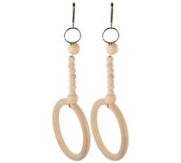 VILLFUL Columpio para Pájaros de Madera Natural Aro Redondo, 2 Piezas, Columpio Pequeño para Jaula, Accesorio para Loros, Periquitos y Aves Mascotas