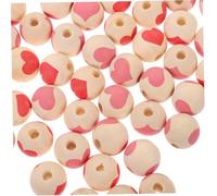 VILLFUL Cuentas De Guirnalda Redondas De Madera 50 Cuentas Para Diy Ideal Para San Valentín