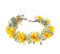 VILLFUL de Flores Simuladas con Girasoles Amarillos Diadema Floral para Boda y Fiesta Tocado Elegante para Novia y Damas Accesorio de Pelo Versátil y Vibrante para Diferentes