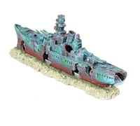 VILLFUL Decoración de Acuario Naufragio Realista de Resina Barco Hundido para Refugio de Peces y Paisajismo Subacuático Adorno para Peceras Temáticas y Naturales