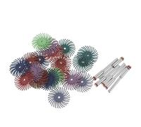 VILLFUL Disco de Pulido Radial de 1 Pulgada con Cerdas Abrasivas para Taladro, Mandril de 3 Mm, Juego de 27 Piezas, para Lijado, Desbarbado y Pulido de Metales, Madera y Plástico