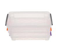 VILLFUL Estuche de Plástico Transparente, Caja Reforzada Rectangular | Cierre Seguro Doble Broche, para Manualidades y Papelería, Tamaño Práctico para Mochila