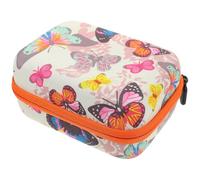 VILLFUL Estuche para Aceites Esenciales Portátil 12 Compartimentos para Frascos de 15 Ml Bolsa de Almacenamiento Estampado de Mariposas y Cremallera Naranja Adecuado para Viaje