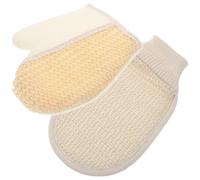 VILLFUL Exfoliantes para Baño 2 Piezas Manoplas de Ducha de Sisal y Algodón-Lino Tamaño 25X17 CM y 21X18 CM para Exfoliación Corporal y Accesorios