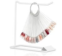 VILLFUL Exhibición de muestras de de uñas con palitos redondos y soporte de hierro, set completo para artistas de uñas en escuelas de entrenamiento y salones profesionales