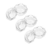 VILLFUL Frascos de Vidrio con Tapa para Uñas Acrílicas, Cuencos para Decoración de Uñas, Fácil de Limpiar, 3 Piezas Ideales para Manicura Profesional y Regalos
