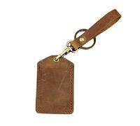 VILLFUL Funda para Llave Porta Credencial De Identificación para Estudiantes Pase De Autobús Tarjeta De Biblioteca Tarjeta De Crédito Accesorio Ligero Marrón Y Amarillo