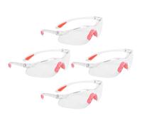 VILLFUL Gafas de Seguridad para Mujer 4 Piezas Protección Antiarañazos, Lentes de Policarbonato Transparentes, Puente Nasal de Silicona Blanda, Resistentes al Polvo y Viento para Trabajo