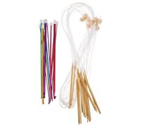 VILLFUL Ganchillos de Madera con Cable Herramientas de Manual para Suéteres y Mantas Kit Completo de Agujas para Crochet y Punto Artesanal