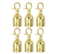 VILLFUL Gancho de Barrera de Seguridad Mini Color Dorado 6 Piezas, Tope para Extremos de Cuerda de Control de Multitudes, Accesorios para Postes de Barrera y Gestión de Colas en