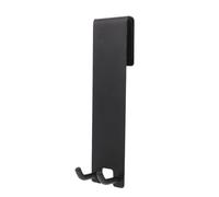 VILLFUL Gancho para Puerta de Ducha de Vidrio sin Marco 304 Acero Inoxidable Negro Colgador Largo sin Perforación para Baño Organizador Resistente para Toallas y Ropa