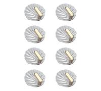 VILLFUL Ganchos Adhesivos de Pared 8 Piezas Diseño Concha Transparente sin Taladro Fuertes para Colgar Toallas Llaves Ropa Decoración Baño Cocina