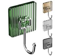 VILLFUL Ganchos Adhesivos de Pared de Acero Inoxidable 304 4 Piezas Multicolor sin Taladro Resistentes y Decorativos para Baño y Cocina Colgadores Pequeños para Mochilas y Llaveros