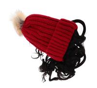 VILLFUL Gorro de Punto con Peluca para Mujer Cálido y Festivo para Invierno Navidad y Fiestas al Aire Diseño con Extensión de Cabello Natural Accesorio Versátil para Uso Diario y Cosplay